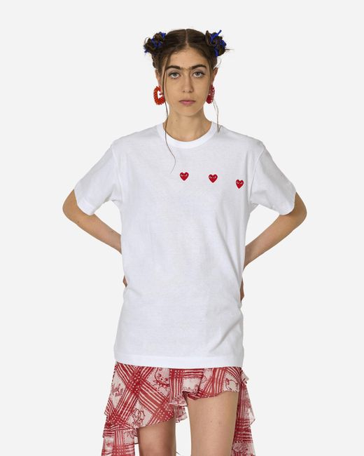 COMME DES GARÇONS PLAY White Multi Red Heart T-shirt