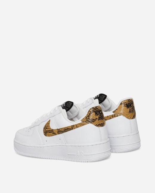 Nike White Air Force 1 Low Sneakers Ivory Snake for men