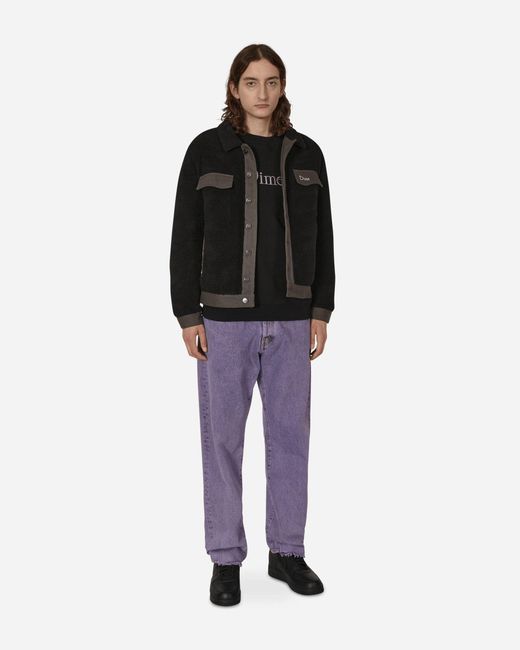 Dime Black Sherpa Denim Jacket for men