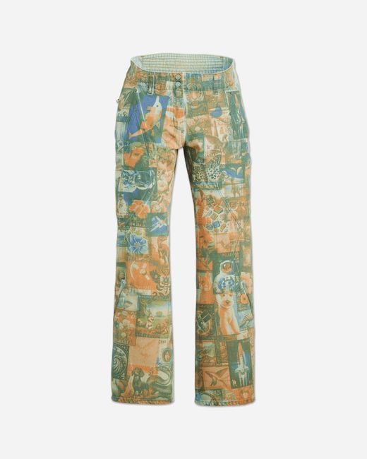 Kiko Kostadinov Green Women S Levi's Carina Flared Jeans Postal Stamp Print