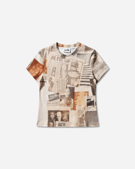 Jean Paul Gaultier Natural Women S Cotton Journal T-shirt Ecru
