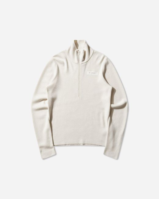 MM6 by Maison Margiela White Men S Half-zip Knit Top Off for men