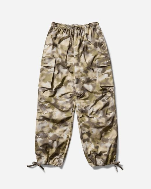 Nike White S Oversized Camo Cargo Pants Light Orewood Sail