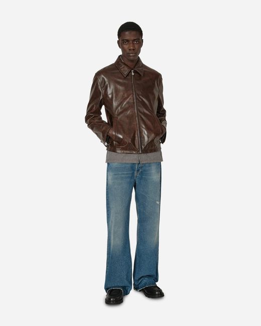 Acne Brown Leather Jacket for men