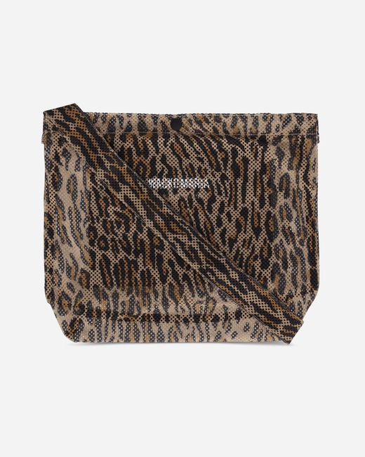 Wacko Maria Brown Speak Easy Leopard Shoulder Bag Beige for men