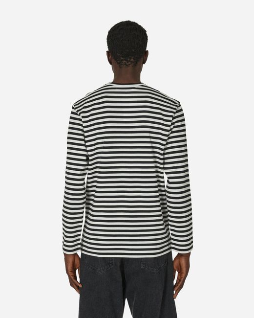 COMME DES GARÇONS PLAY Black Striped Longsleeve T-shirt for men