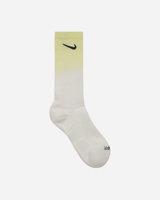 Nike White Everyday Plus Cushioned Crew Socks Yellow / Grey / Black for men