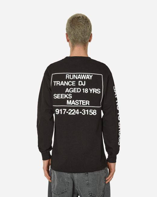 L.I.E.S. Records Black Runaway Trance Dj Longsleeve T-shirt for men