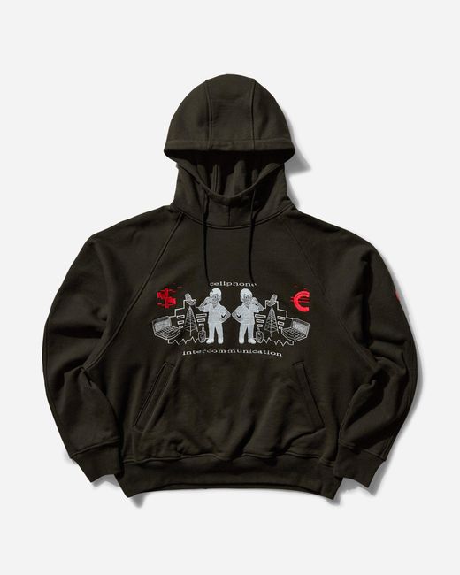 Cav Empt Black Intercommunication Big Heavy Hoodie for men