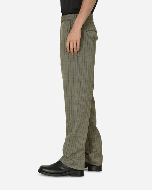 Bode Green Woodstock Stripe Trousers for men