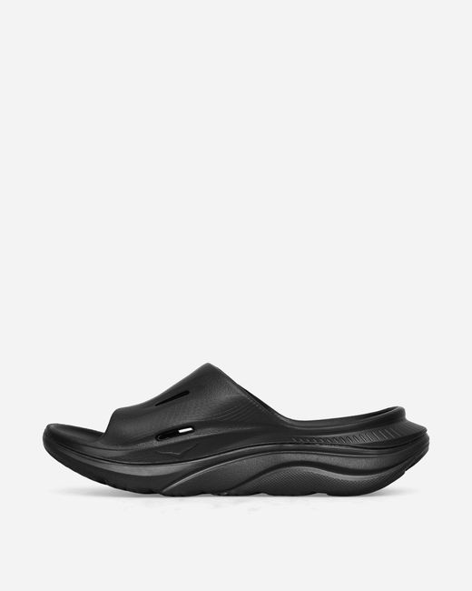 Hoka One One Black Ora Recovery Slides for men