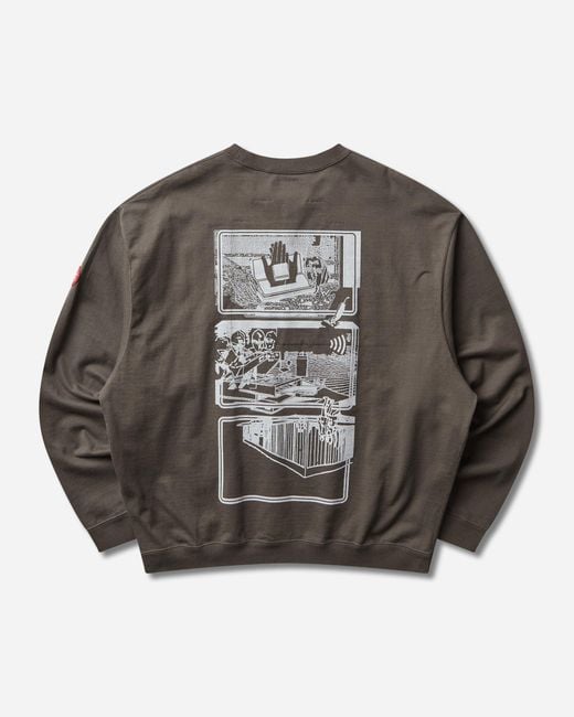 Cav Empt Gray Md Clean Room Light Big Crewneck Sweatshirt Charcoal for men