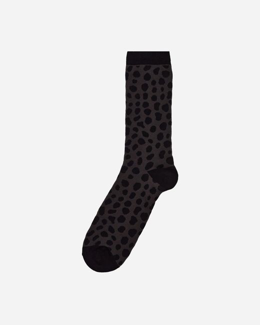 Wacko Maria Black Leopard Socks for men
