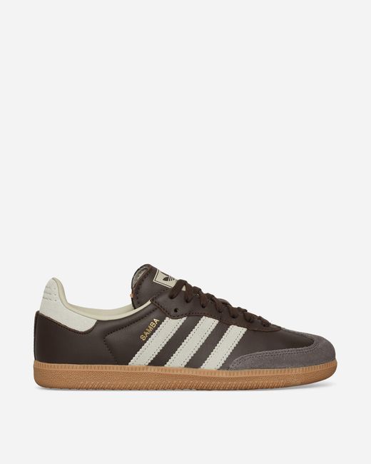 Adidas Brown Samba Og Sneakers / Putty Grey / Gold Metallic for men