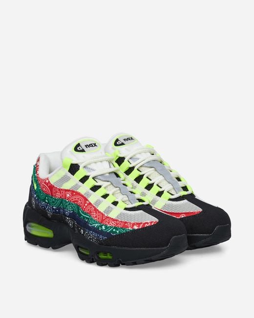 Nike Green Air Max 95 Big Bubble Sneakers Volt / University Red for men