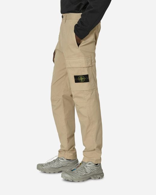 Stone Island Natural Regular Tapered Cargo Trousers Sand for men