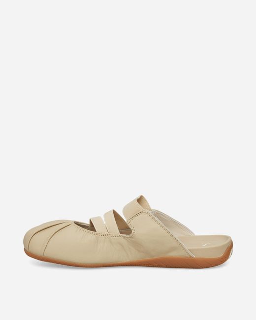 PUMA White S Speedcat Mules Toasted Almond Melted Caramel