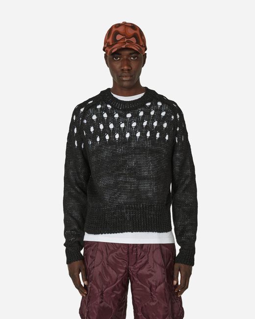 Dries Van Noten Black Linen Crewneck Sweater for men
