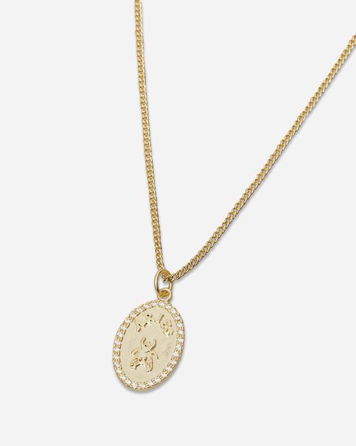 Aries White Fly Paved Pendants Chain Necklace for men
