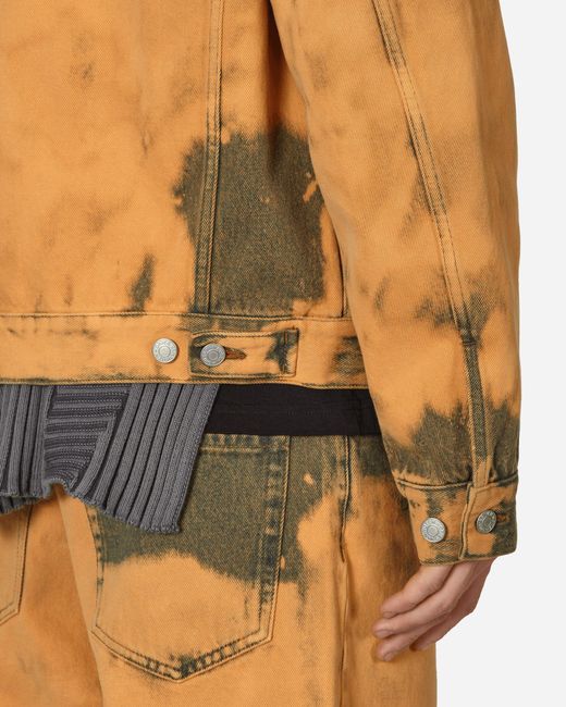 Dries Van Noten Metallic Loose Fit Tie-dye Denim Jacket Light Rust for men