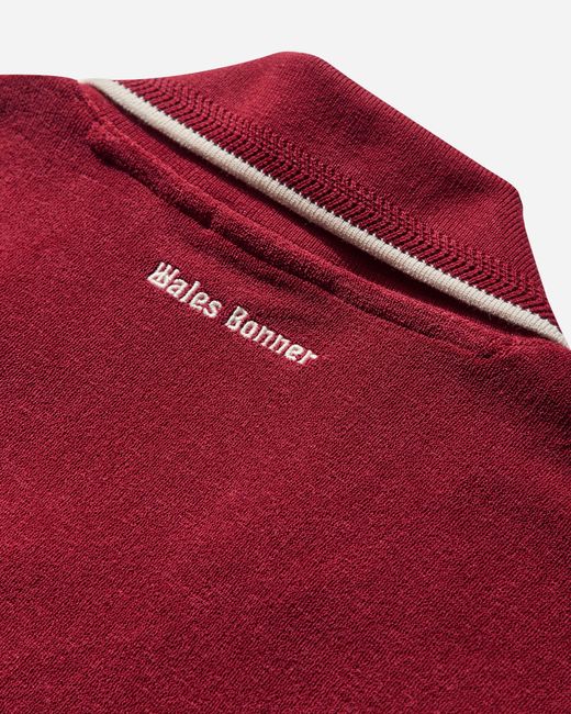 Adidas Red Men S Wales Bonner Terry Polo Collegiate Burgundy for men