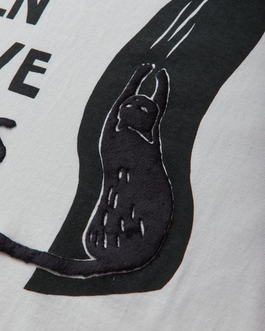 Kapital Gray Men S 20/-jersey Ringer T-shirt (denim Men Love Cats Scratch) for men
