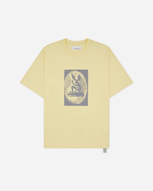 Oamc Peacemaker Yellow Men S Dynamo Print Loose Fit T-shirt Light for men