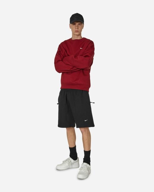 Nike Black Solo Swoosh Fleece Shorts for men