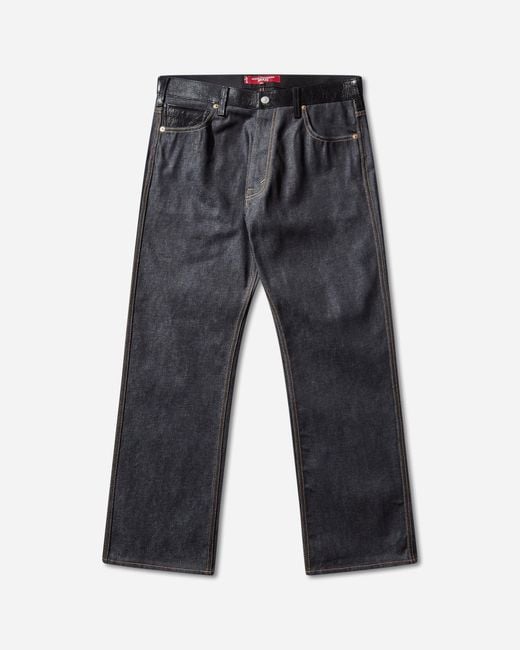 Junya Watanabe Gray Men S Levi S Contrast Trim Trousers Indigo / Black for men