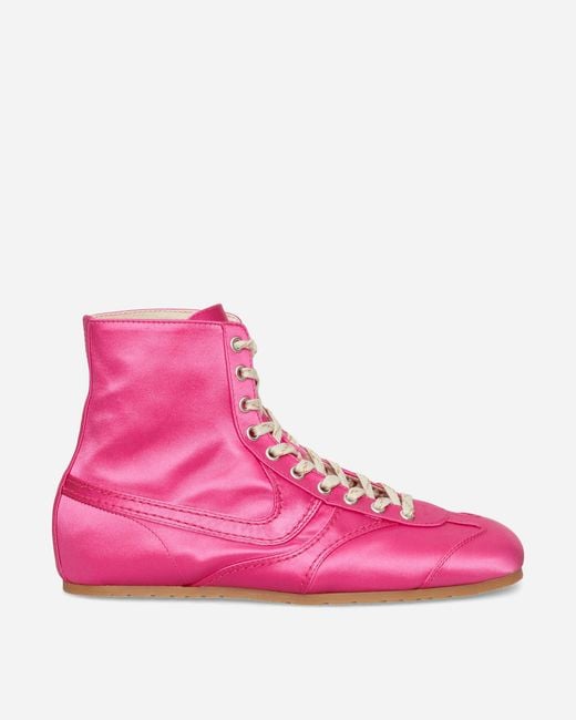 Dries Van Noten Pink Satin High Top Sneakers Fuchsia for men