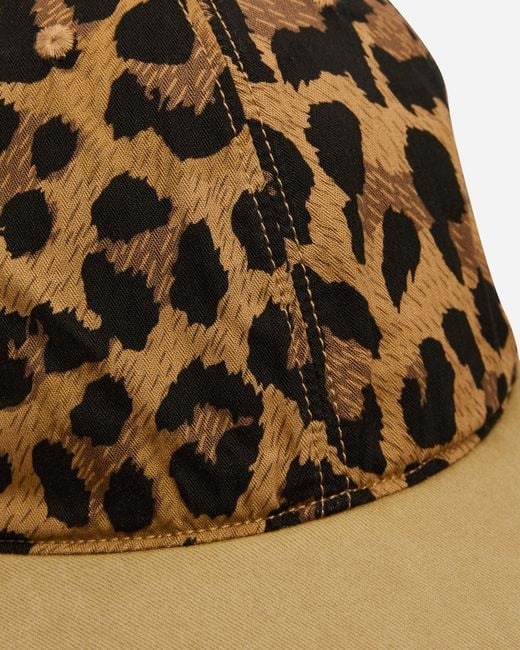 Kapital Metallic Cotton Herringbone Leopard Baseball Cap for men
