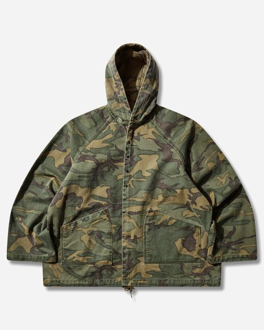 Needles Green Men S Reversible Hooded Coat Camo for men