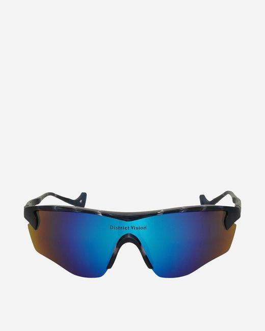 District Vision Blue Junya Racer Sunglasses Navy Pink Mosaic / D+ for men