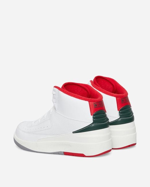 Nike White Air Jordan 2 Retro (Ps) Sneakers / Fire / Fir / Sail for men