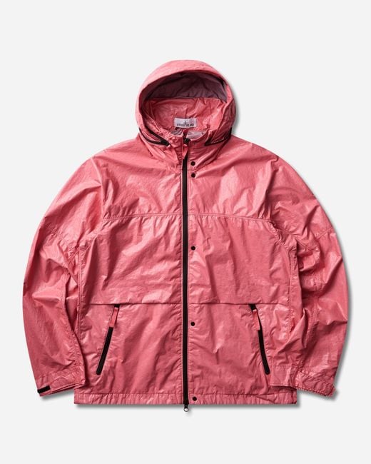 Stone Island Pink S Light Nylon 3L-Tc Jacket Geranium for men