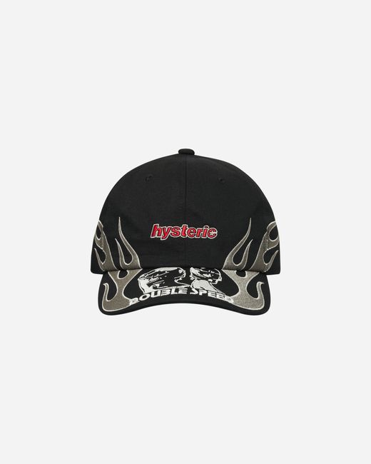 Hysteric Glamour Double Speed Embroidered Cap in Black for