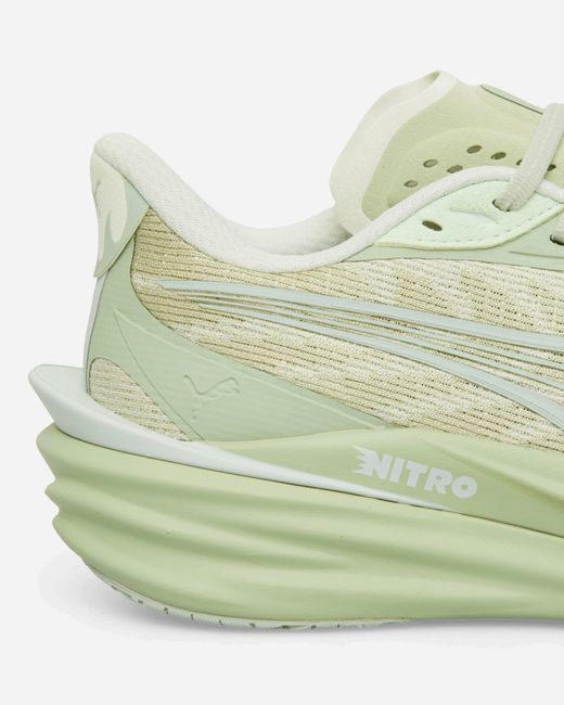 PUMA Green Deviate Nitro 4 Sneakers Soft Grass Créme De Mint for men