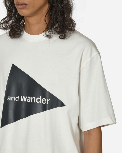 And Wander White Big Logo T-shirt for men