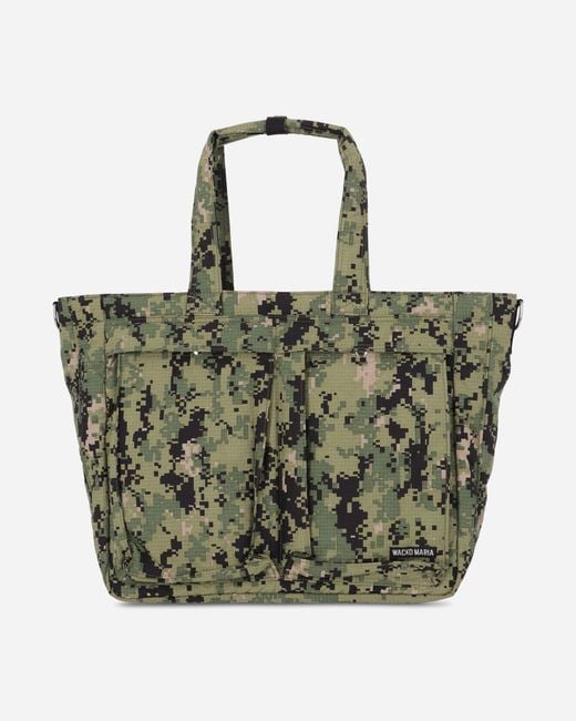 Wacko Maria Green Speak Easy Digital Camo 12 Inch Record Bag Khaki for men