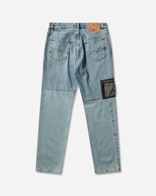 Martine Rose Blue Wallet Jeans Patchwork Wash for men