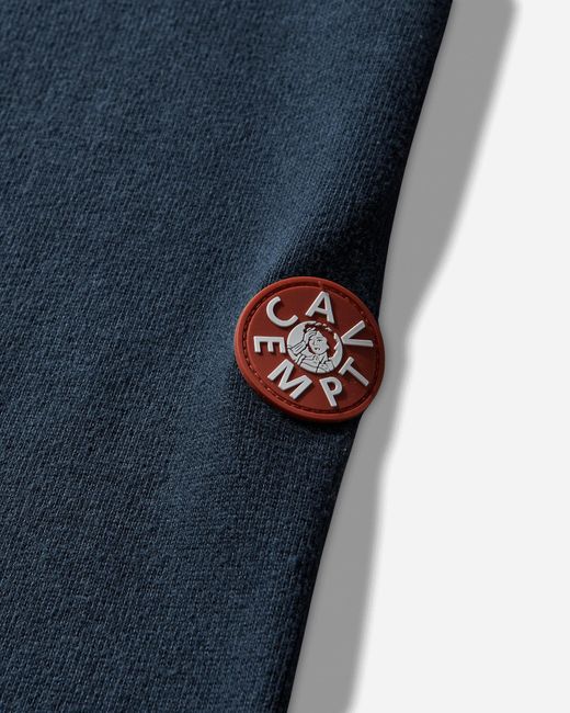 Cav Empt Blue Men S Neck Snap Dbl Knit Hoodie Navy for men