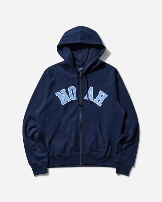 Noah NYC Blue Men S Arch Appliqué Zip-up Hoodie Navy for men