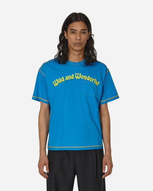 Stockholm Surfboard Club Blue Printed Pocket T-shirt for men