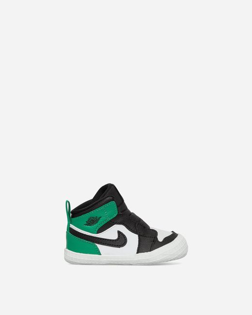 Nike White Air Jordan 1 Crib Bootie Sneakers Black / Lucky Green