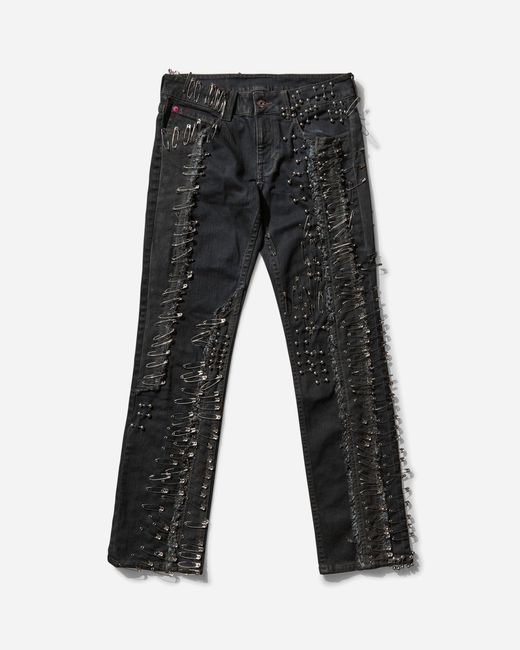 Cheap Monday Gray S Bootleg Messy Pinned Jeans