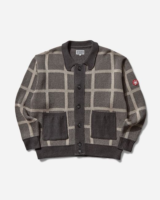 Cav Empt Gray S Grid Loose Knit Cardigan Charcoal for men