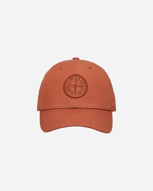 Stone Island Orange Logo Cap Rust for men