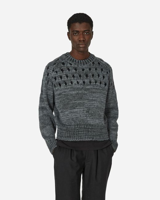 Dries Van Noten Gray Linen Crewneck Sweater for men