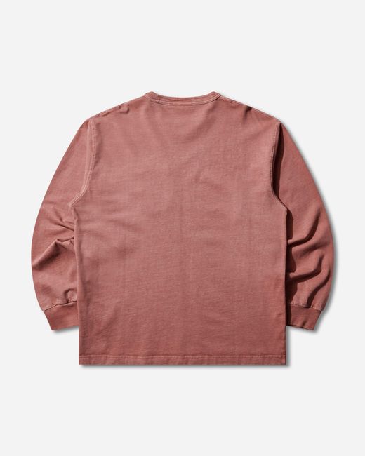 Carhartt Pink Torion Pocket Longsleeve T-Shirt Marsala (Grind Washed) for men