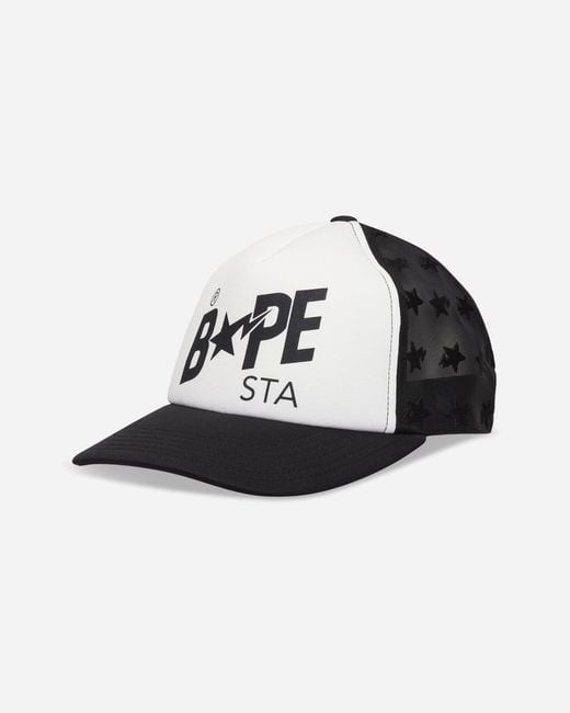 A Bathing Ape Black Bape Sta Mesh Cap for men